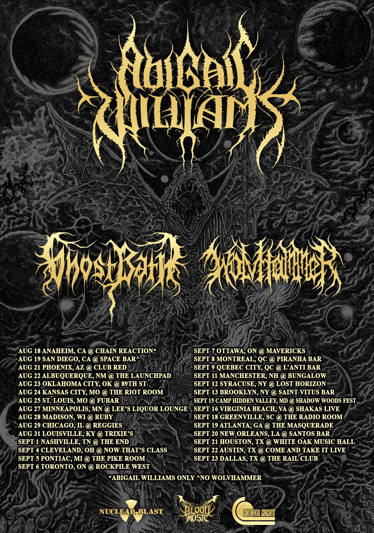 Abigail Williams announces North American tour w/Ghost Bath and Wolvhammer