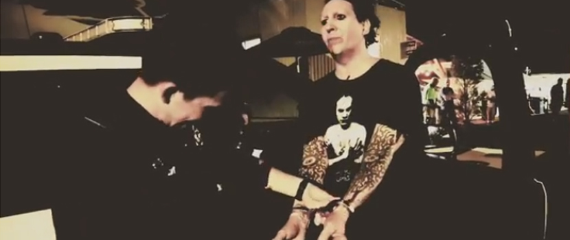 Marilyn Manson shares video of himself being handcuffed by police