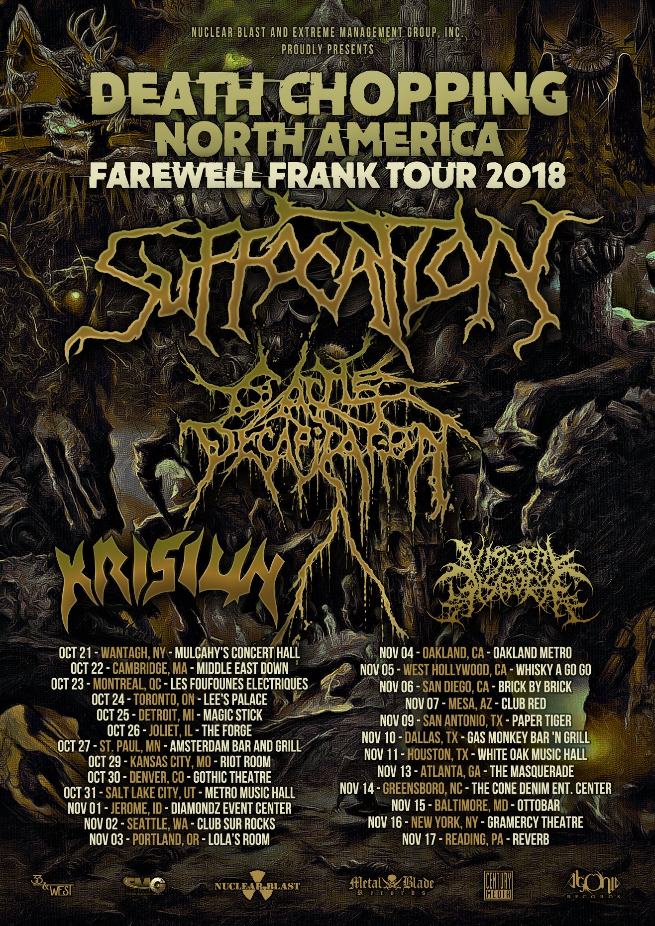 Soreption forced to drop off upcoming tour w/Suffocation, Cattle Decapitation and Krisiun