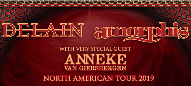 Delain & Amorphis announce 2019 co-headlining North American Tour w/ Anneke Van Giersbergen