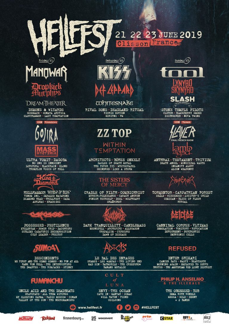 KISS, Tool, Slayer, Carcass, Gojira, and more set for Hellfest 2019 ...