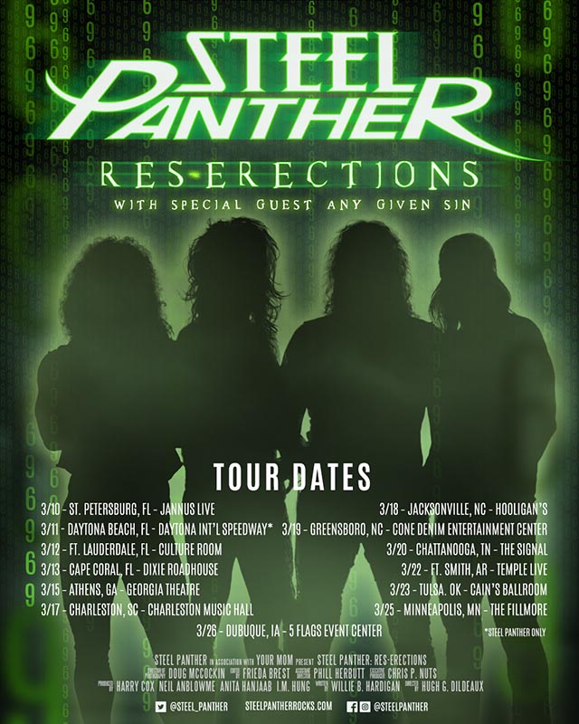 steel panther tour 2022 setlist