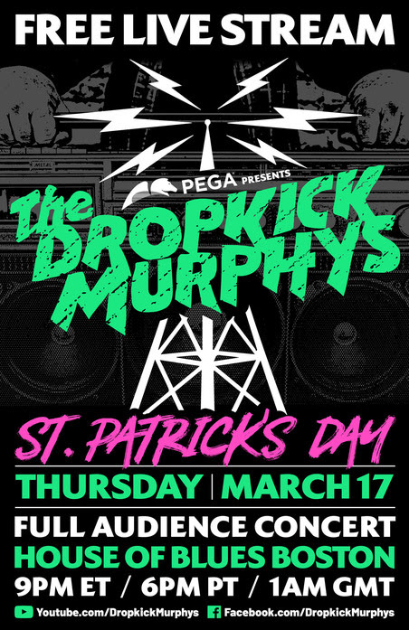 Dropkick Murphys to livestream St. Patrick’s Day show live from House of Blues Boston