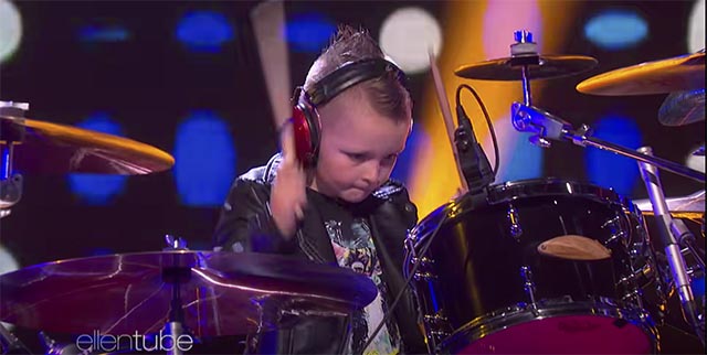 Watch 7-year-old drum god play Slipknot’s “Sulfur” on ‘The Ellen DeGeneres Show’
