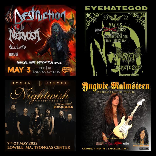 Concert Calendar (5/2-5/8) | Concerts, Parties, and METAL: Destruction, Yngwie Malmsteen, & more