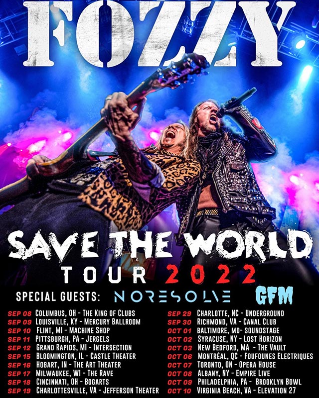 Fozzy announce 2022 ‘Save The World’ Tour Metal Insider