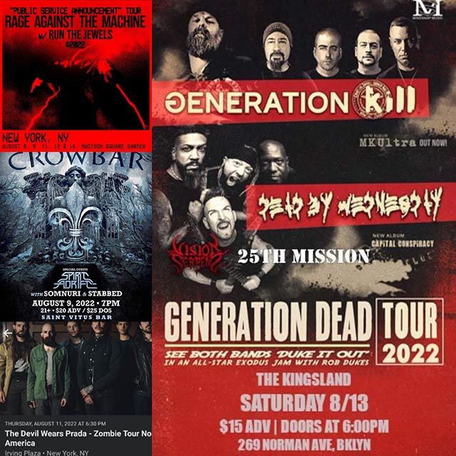 Concert Calendar (8/8-8/14): Bands Performing For Their Masses – Rage Against the Machine, Generation Kill, & more