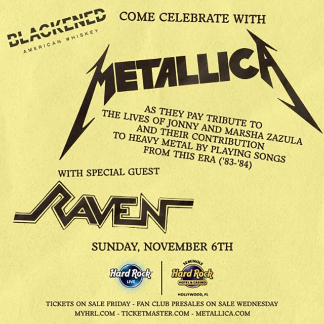 Metallica to honor Jonny and Marsha Zazula with special concert this November