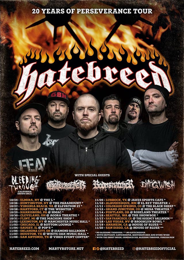 Hatebreed add Chicago date to ’20 Years of Perseverance’ tour; special