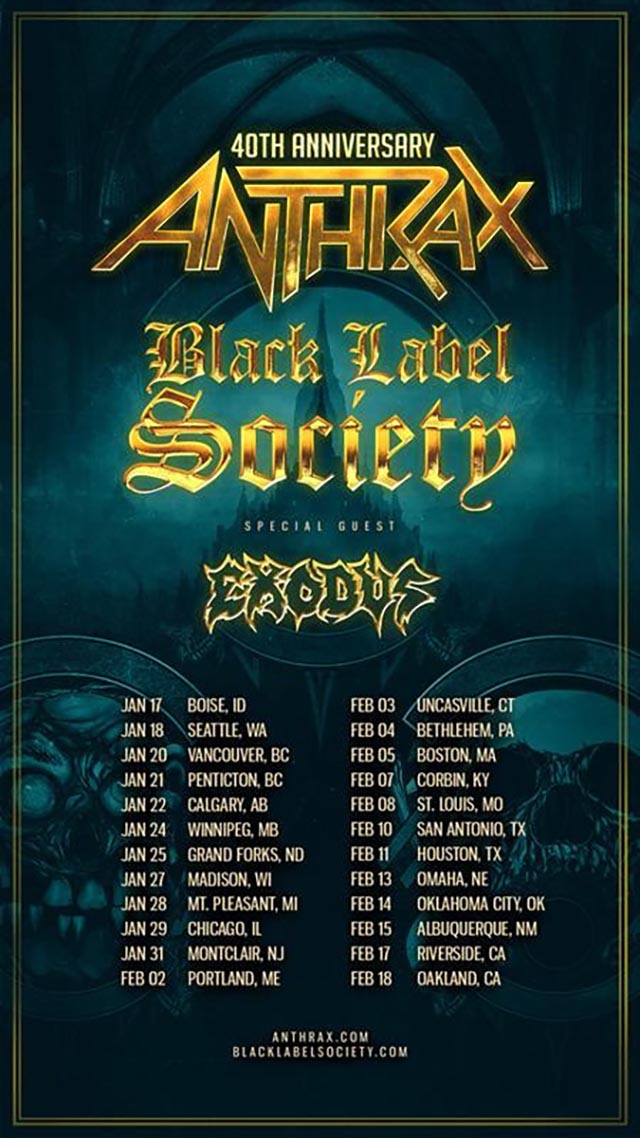 Anthrax and Black Label Society announce round two of coheadlining