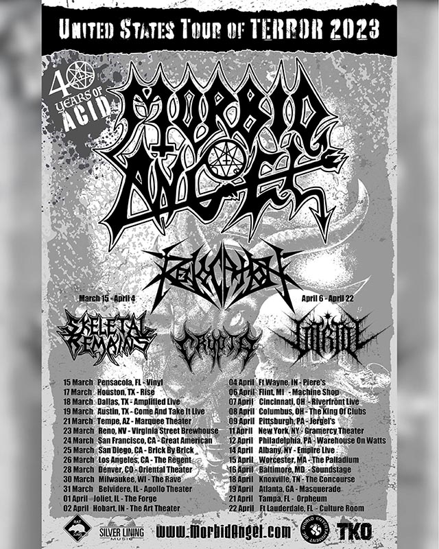 Morbid Angel announce 2023 U.S. Headline Spring Tour w/ Revocation