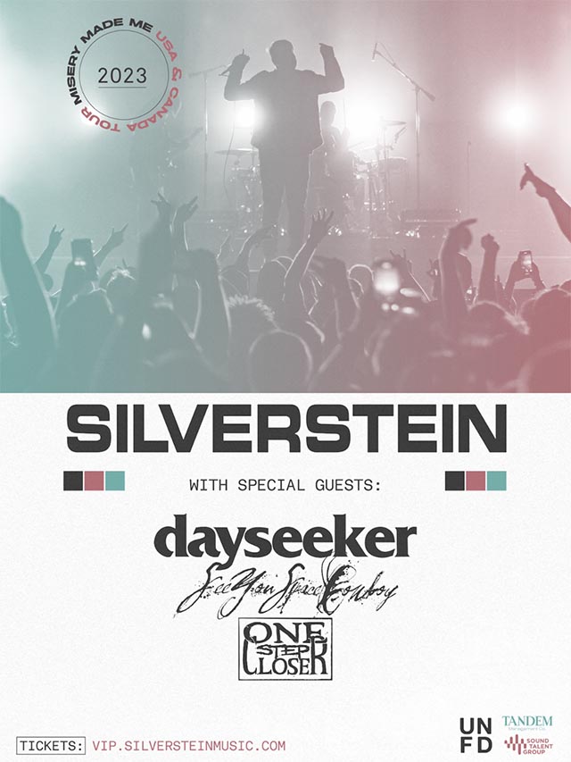 Silverstein announce 2023 Tour w/ Dayseeker, Seeyouspacecowboy and One