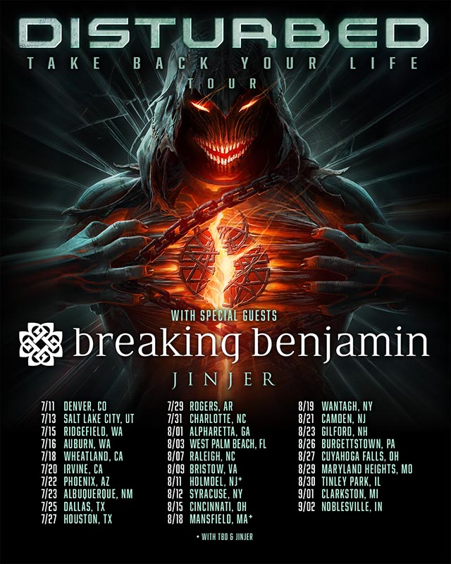 Tour Alert Disturbed announce summer tour w/ Breaking Benjamin