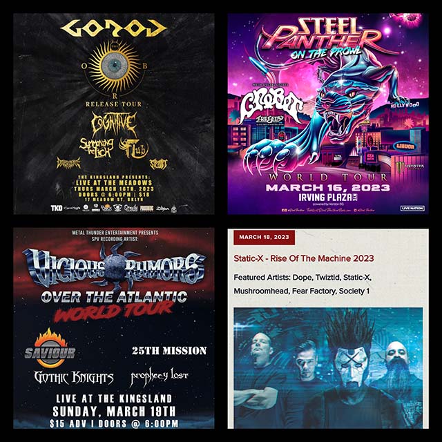 Concert Calendar (3/16-3/19): Give Us Concerts, Give Us Gigs…Give Us Every Dang Show: Steel Panther, Vicious Rumors, & more