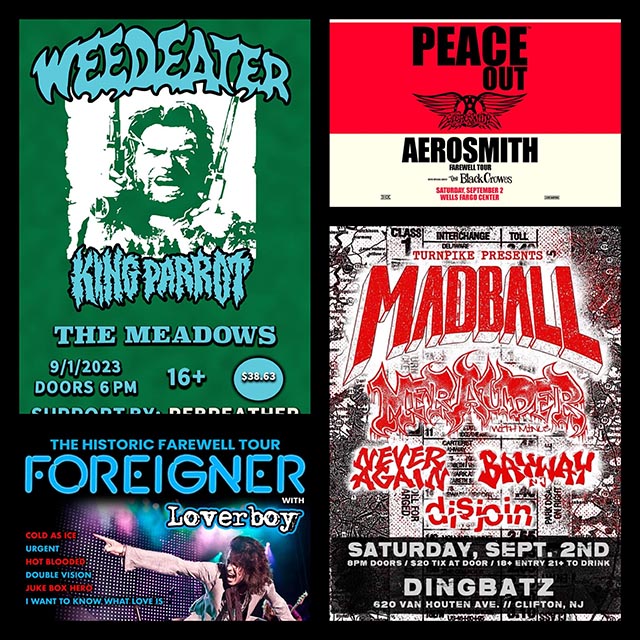 Concert Calendar (9/01-9/03): They’re Coming to Take Summer Away: Weedeater, Aerosmith, & more: