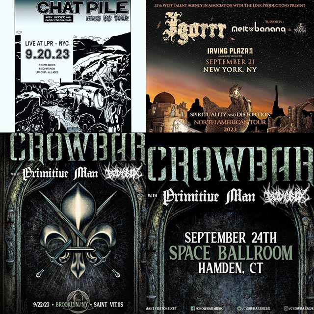 Concert Calendar (9/19-9/24) : Hey Uh, What Shows Are You Hitting Up? Crowbar, Igorrr, & more
