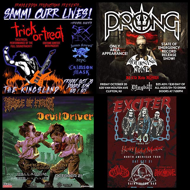 Concert Calendar (10/17-10/21): The Devil’s Music Ain’t So Bad. Prong, Cradle of Filth, & more