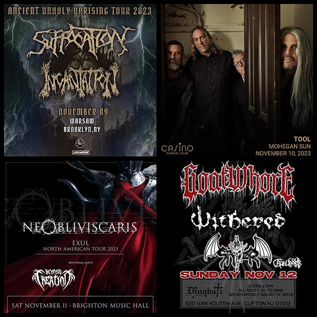 Concert Calendar (11/07-11/12): The Metal Never Stops – Suffocation, Goatwhore, & more