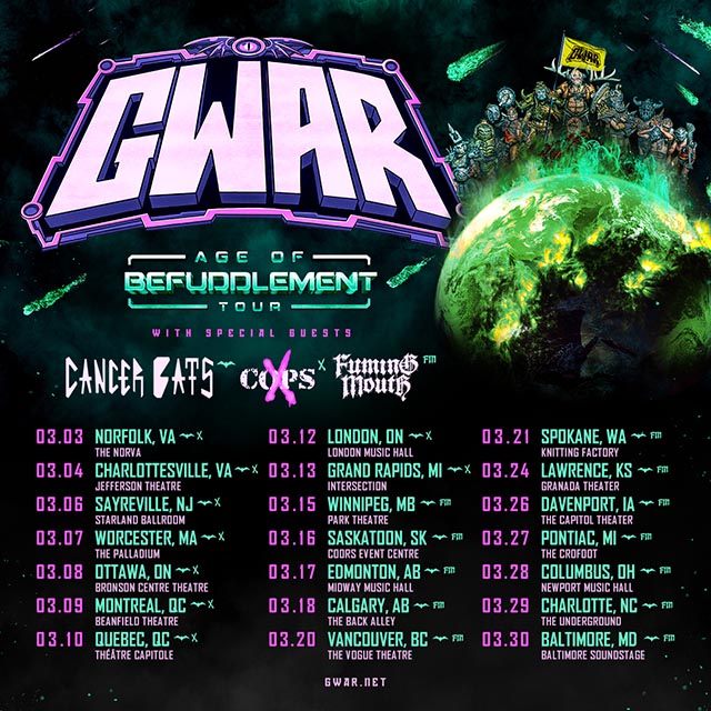 GWAR announce March 2024 North American Tour Dates Metal Insider