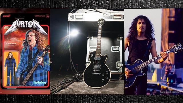 Kirk Hammett reveals 1989 Les Paul Custom with Gibson; New Cliff Burton figure by Super7 coming in March