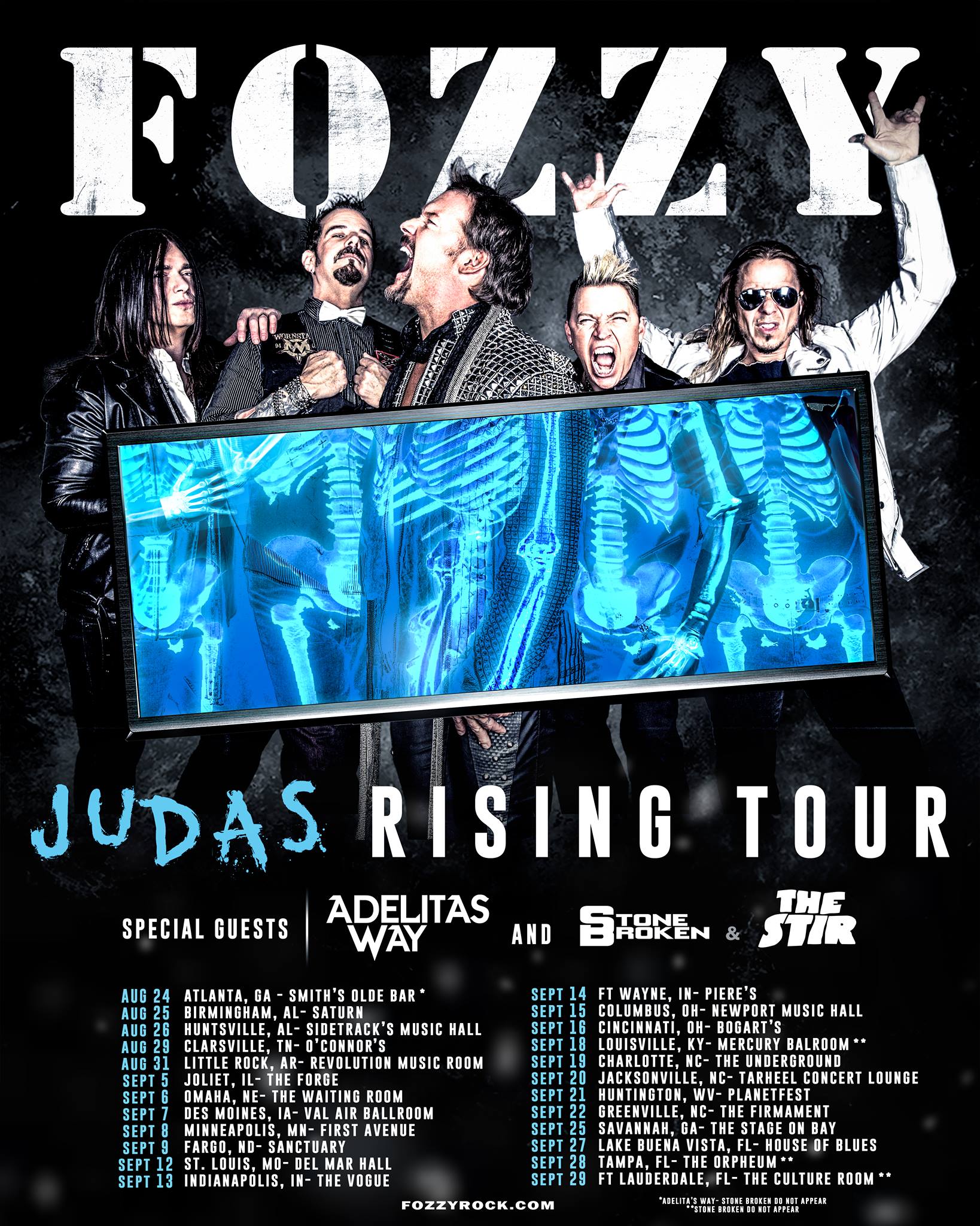 Fozzy announces late summer US tour dates