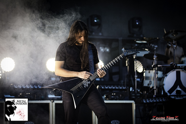 Gojira guitairst gets face burned at Sonic Temple Fest; Randy Blythe joins band onstage for “Backbone”