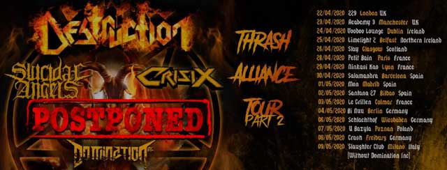 Coronavirus: Destruction’s Thrash Alliance Part 2 Tour  POSTPONED