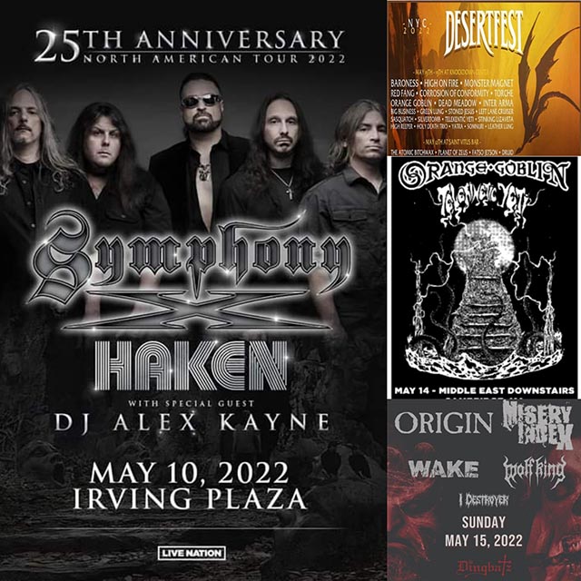 Concert Calendar (5/10-5/15) | The Metal May-nia Doesn’t Stop: Symphony X, Orange Goblin, & more