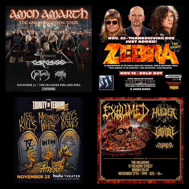 Concert Calendar (11/22-11/27): Tasty Concerts, Tastier Food. Amon Amarth, Exhumed, & more