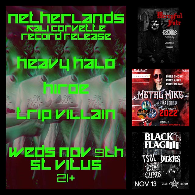 Concert Calendar (11/9-11/13): Early November Gigs Before the Holidaze. Mercyful Fate, Katatonia, & more: