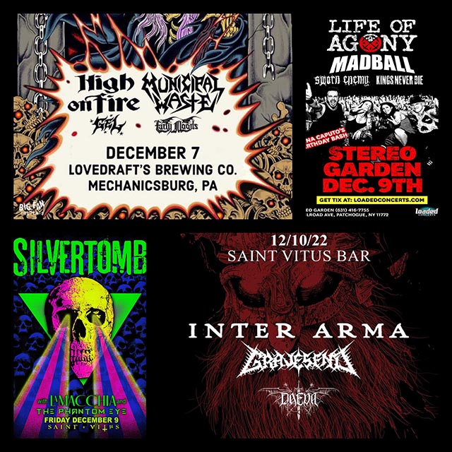 Concert Calendar (12/7-12/11): The Heaviest of Concert Calendars – High on Fire, Inter Arma, & more