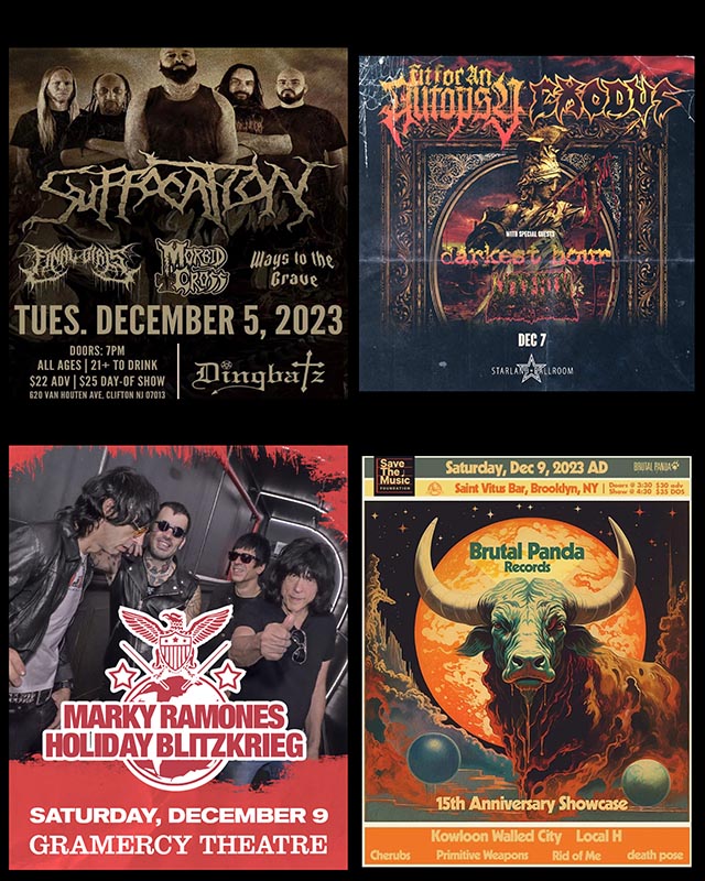 Concert Calendar (12/05-12/10): Some Last Parties – Exodus, Marky Ramone, & more