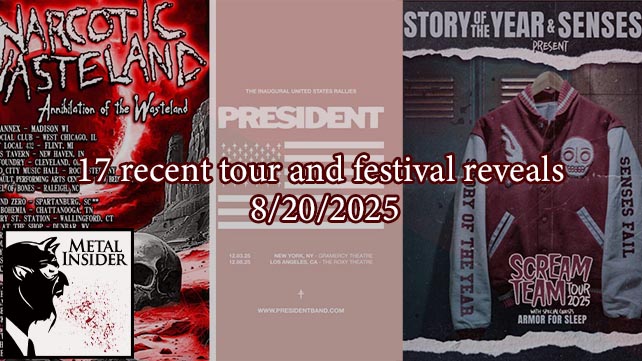 Metal Insider roundup: 17 recent tour and festival reveals – 8/20/2025
