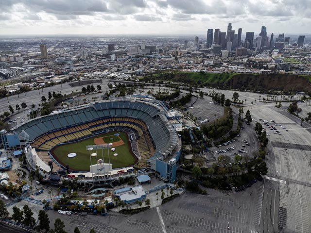 Aerial view of Dodger Stadium in Los Angeles California set ag | Metal Insider