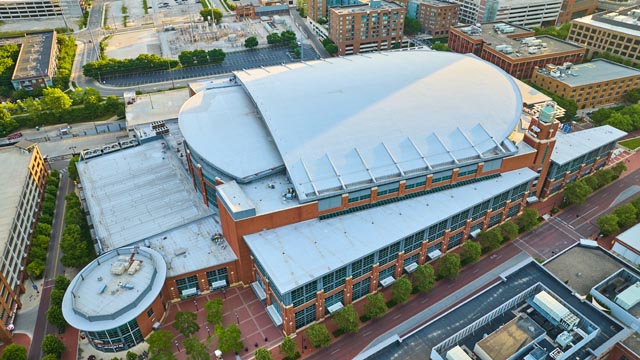 Nationwide arena aerial over stadium in Columbus Ohio | Metal Insider