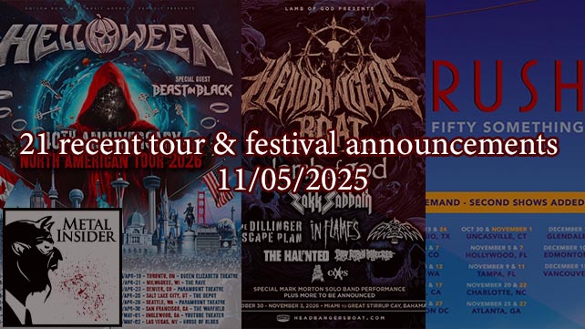 Metal Insider roundup: 21 recent tour and festival announcements – 11/05/2025