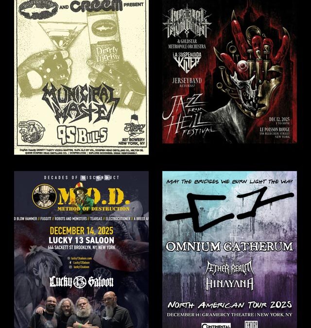 Concert Calendar (12/11-12/14) The Penultimate Hurrahs: Municipal Waste, Imperial Triumphant, & more