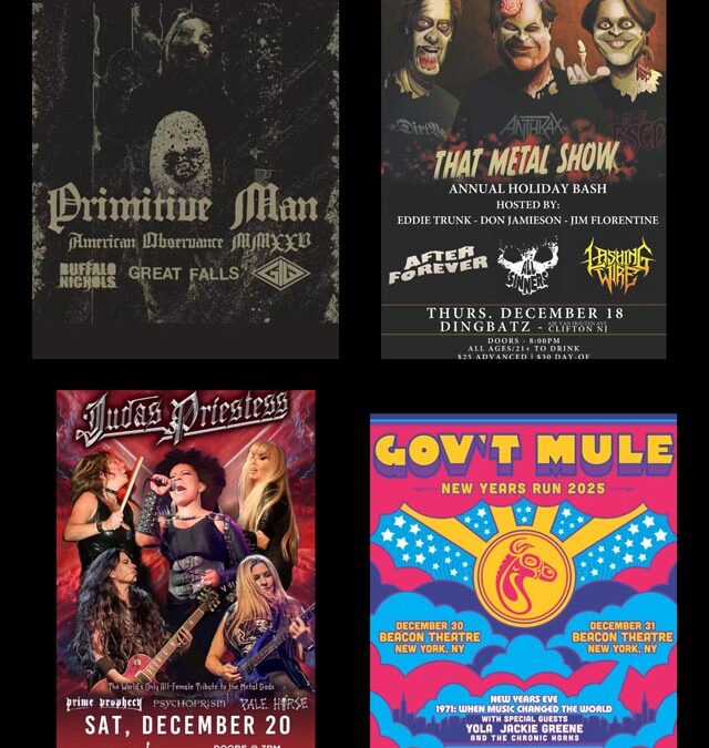 Concert Calendar (12/16-12/31): Merry Christmas and Happy Holidays – 2025’s Final Parties: Primitive Man, Gov’t Mule, & more