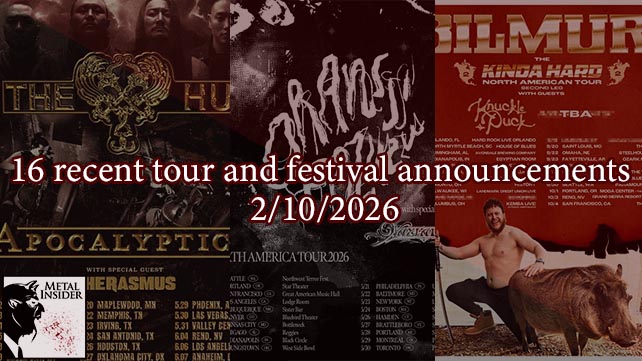 Metal Insider roundup: 16 recent tour and festival announcements – 2/10/2026